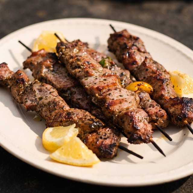 5 Skewers Pork Kebab Plate.